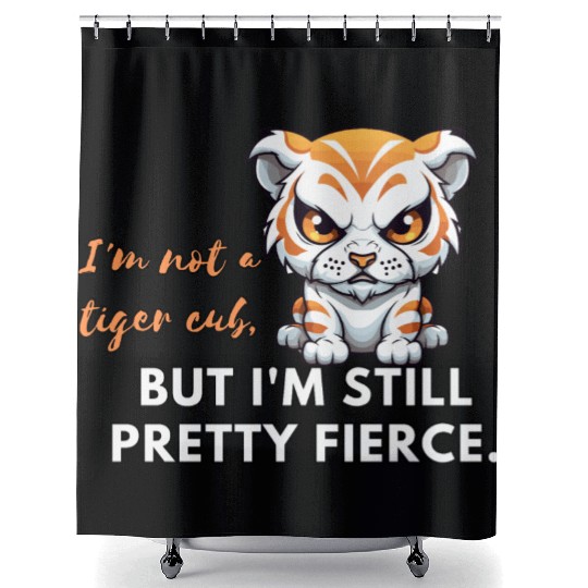 Animals: Angry Tiger cub Shower Curtains