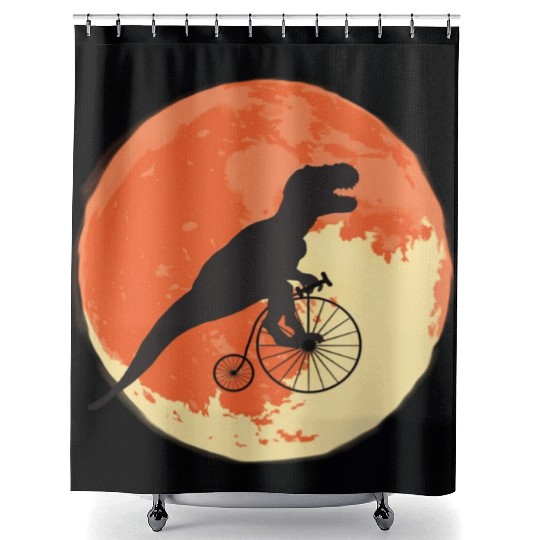T Rex On The Road Trip Through The World Shower Curtains
