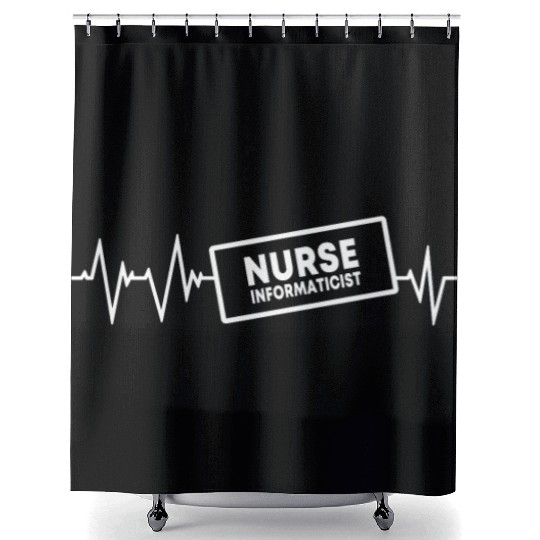 Nurse Informaticist Heartbeat Design Shower Curtains