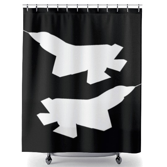 F35 silhouette Shower Curtains