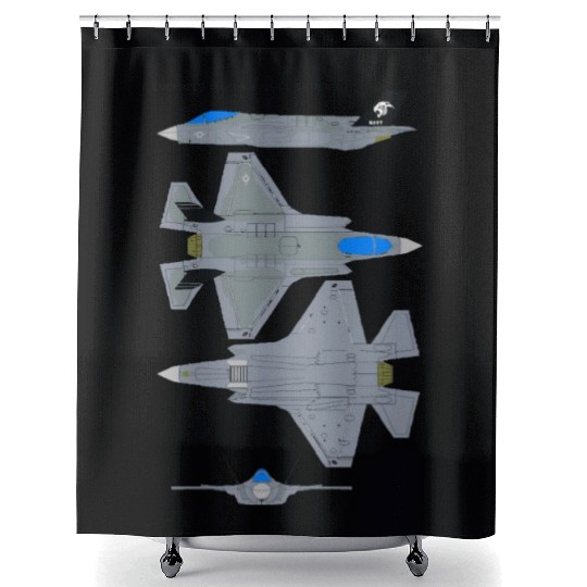 Lockheed Martin F 35B Lightning Shower Curtains