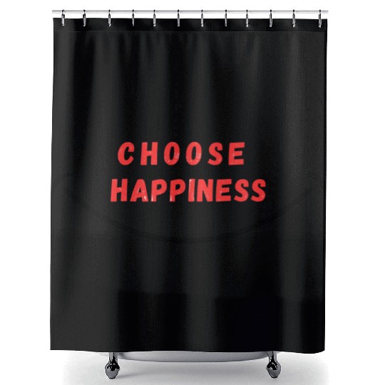 choose happiness positve vibes Shower Curtains