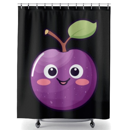 Kawaii Plum - Joyful Plumtastic Shower Curtains
