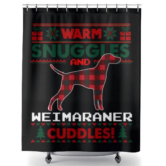 Weimaraner Dog Pajama Ugly Shower Curtains
