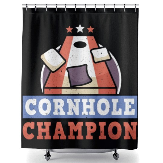 Grunge Cornhole Champion Bean Bag Lover Shower Curtains