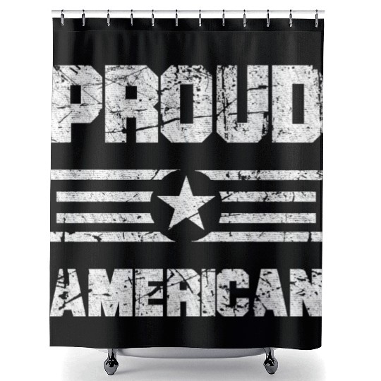 Patriotic 4th of July, Proud American USA Flag Shower Curtains
