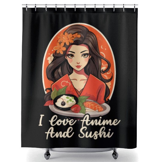 Anime Sushi Lover Nigiri Sashimi Food Manga Otaku Shower Curtains