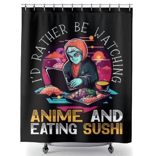 Anime Sushi Lover Nigiri Sashimi Food Manga Otaku Shower Curtains