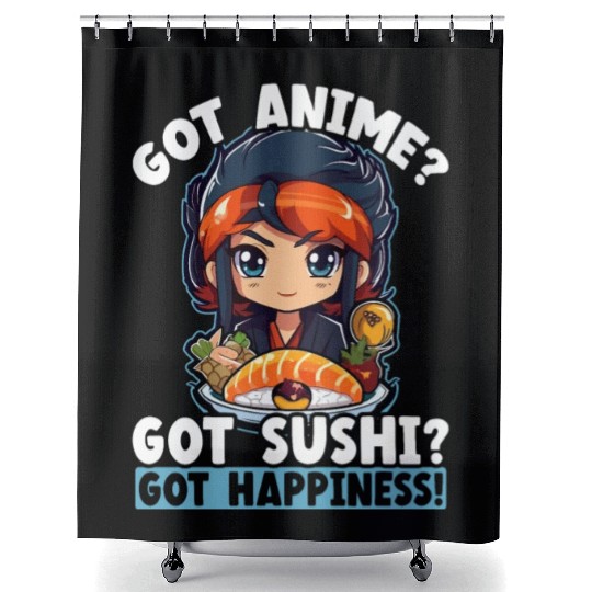 Anime Sushi Lover Nigiri Sashimi Food Manga Otaku Shower Curtains