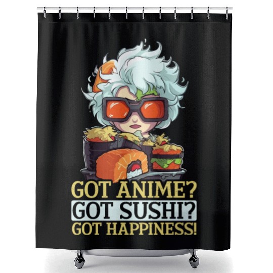 Anime Sushi Lover Nigiri Sashimi Food Manga Otaku Shower Curtains