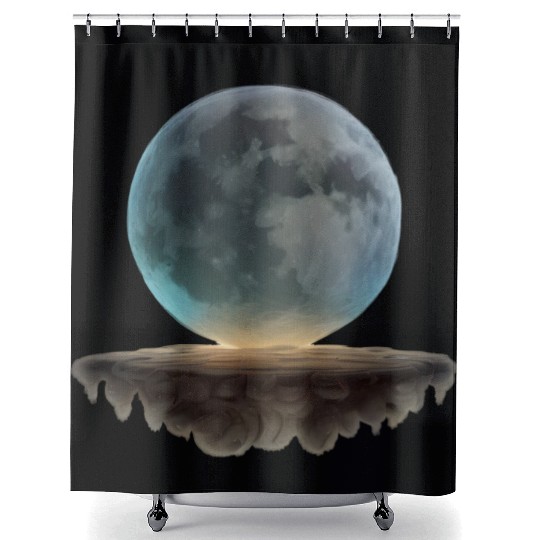 3 Dimensional (3D) Full Moon and Floating Island Shower Curtains
