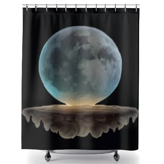 3 Dimensional (3D) Full Moon and Floating Island Shower Curtains