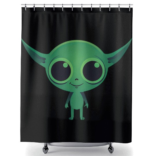 Cute Green Alien Shower Curtains