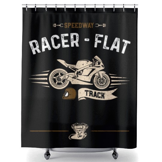 Speedway Racer - Flat Track Shower Curtains