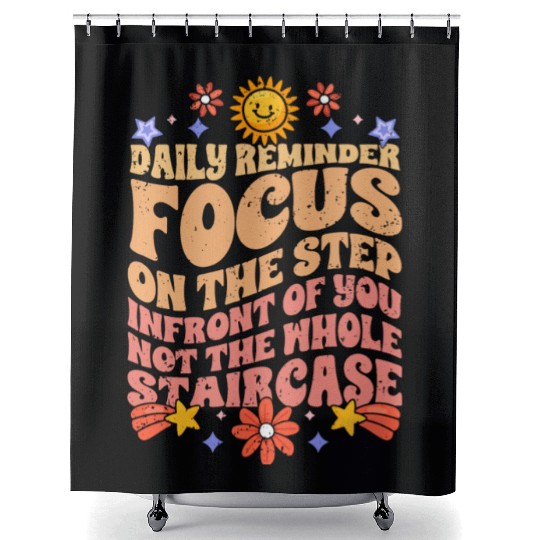 Groovy Daily Reminder Positive Affirmation Shower Curtains
