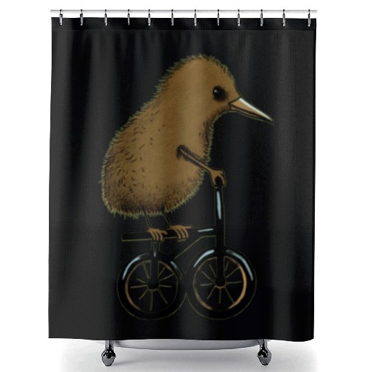Kiwi Bird On Cycle Shower Curtains