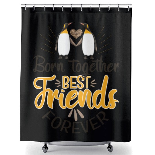 Born Together Best Friends Forever Shower Curtains