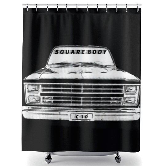 SQUARE BODY Shower Curtains
