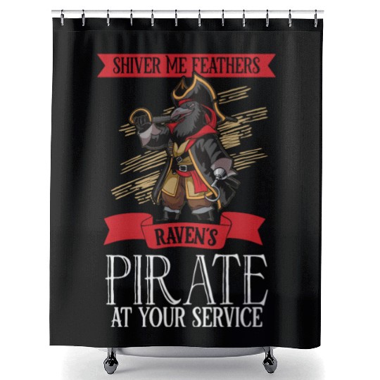 Raven Pirate Pirate Ship Pirate Captain Pirate Shower Curtains