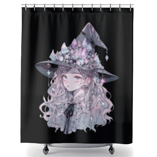 Pastel Goth Crystal Witch Shower Curtains