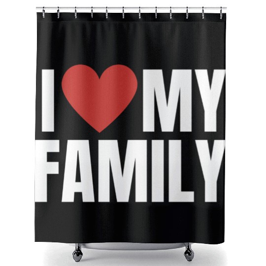 I Love My Family Gathering Reunion Celebration Shower Curtains