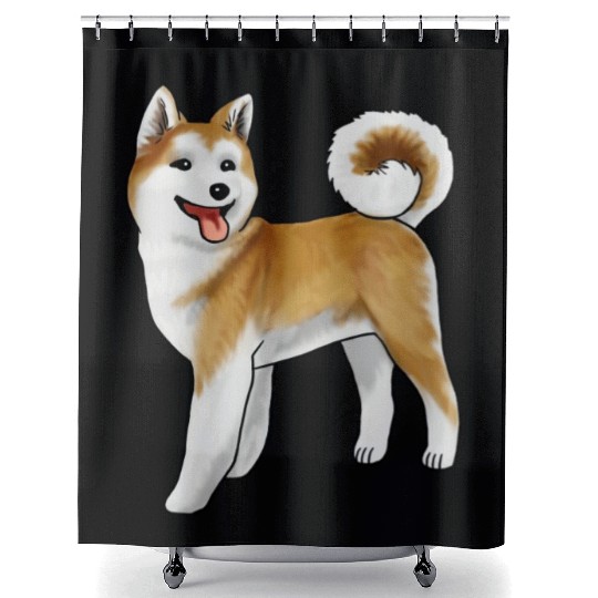 Akita Light Faced Tan Shower Curtains