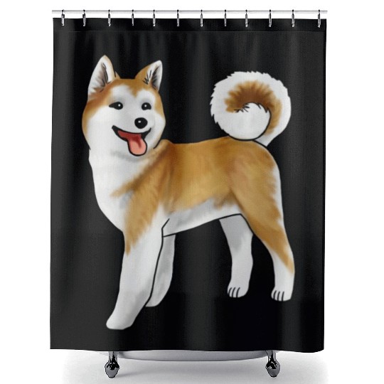 Akita Light Faced Tan Shower Curtains
