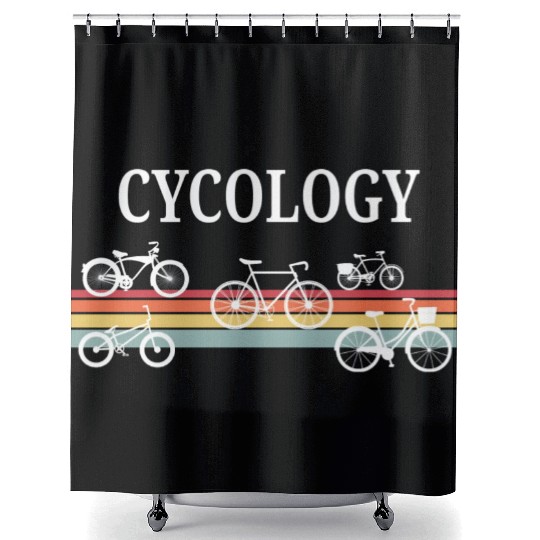 Cycology Funny Psychology Cyclist Bike Pun Shower Curtains