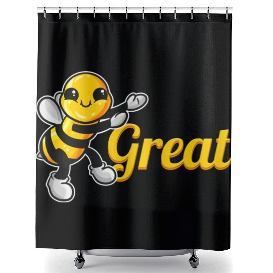 The Cute Bee Says Be Great The Bee Shower Curtains
