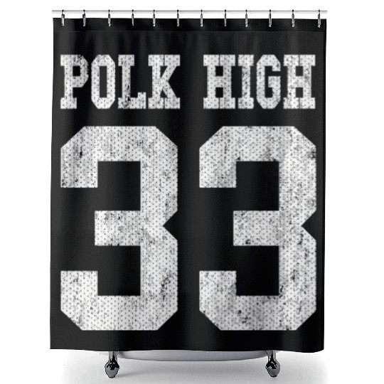 Polk High School Football Jersey 33 Aged Look Shower Curtains