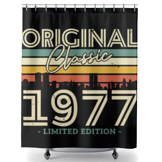 1977 Vintage Birthday Gift Shower Curtains