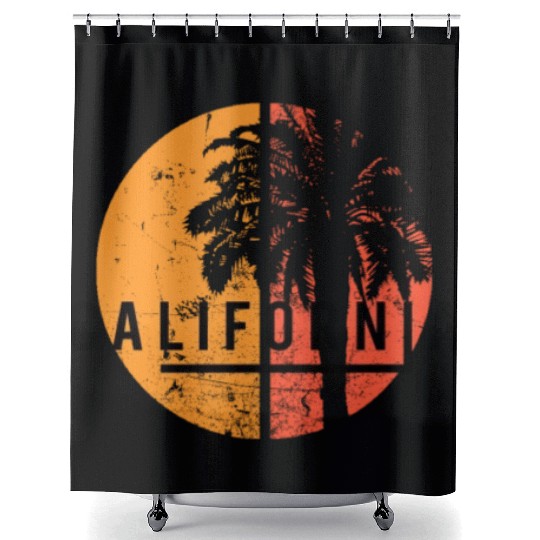 Berkeley California Cool Native Palm Tree Shower Curtains