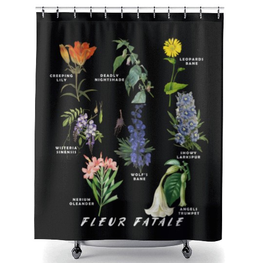 Botanist Gardening Fleur Fatale Poison Botaal Shower Curtains