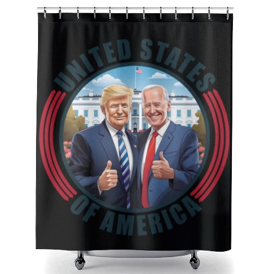President USA Donald Trump Joe Biden Shower Curtains