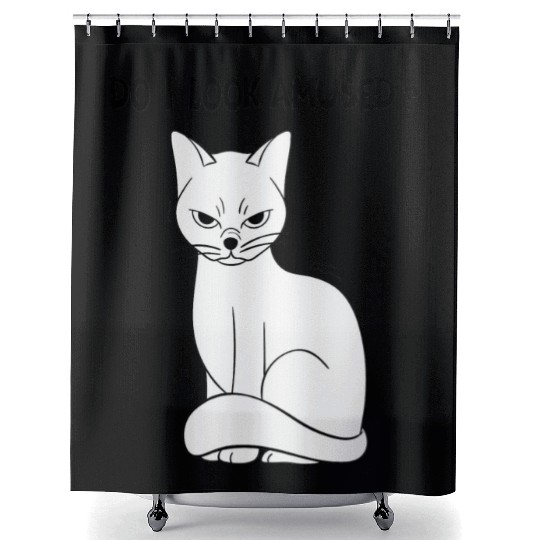 do I look amused? cute cat , funny cat,angry cat Shower Curtains