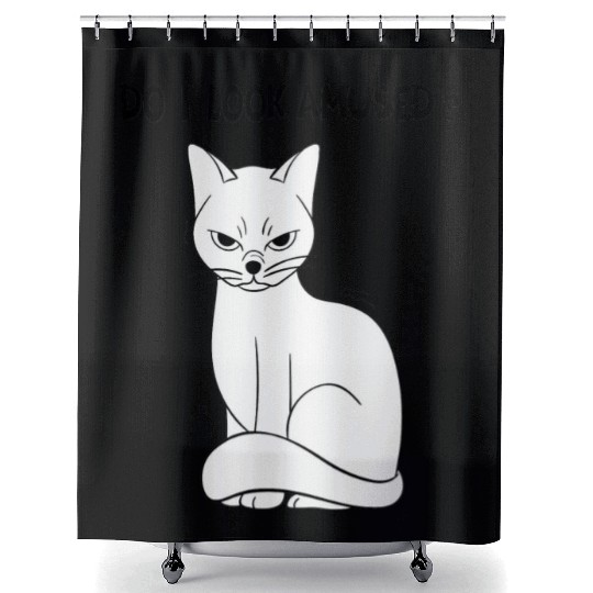 do I look amused? cute cat , funny cat,angry cat Shower Curtains