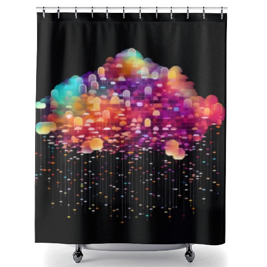 Cloud Computing Cyberpunk Developer IT Computer Shower Curtains