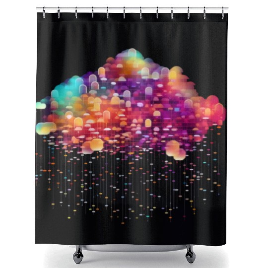 Cloud Computing Cyberpunk Developer IT Computer Shower Curtains