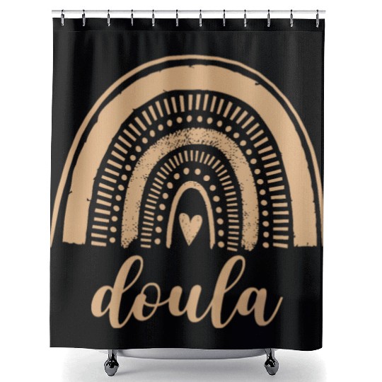 Doula Rainbow Leopard Birth Doulas Gift Shower Curtains