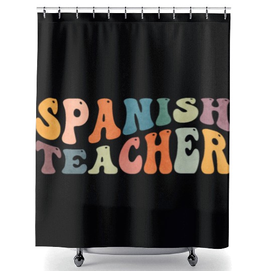 Groovy Spanish Teacher Maestra Bilingual Teaching Shower Curtains