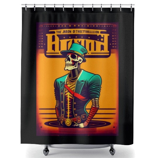 Run skull punk rock Shower Curtains