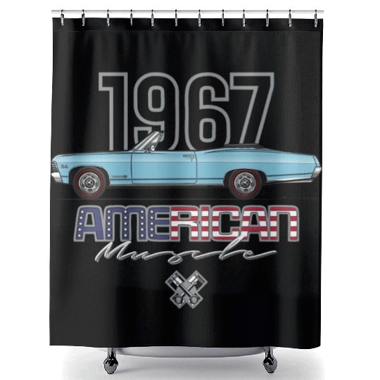 American Light Blue Convertible Shower Curtains