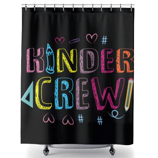 Kinder Crew Kindergarten Preschool Teacher Shower Curtains