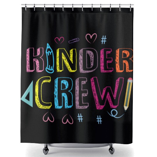 Kinder Crew Kindergarten Preschool Teacher Shower Curtains