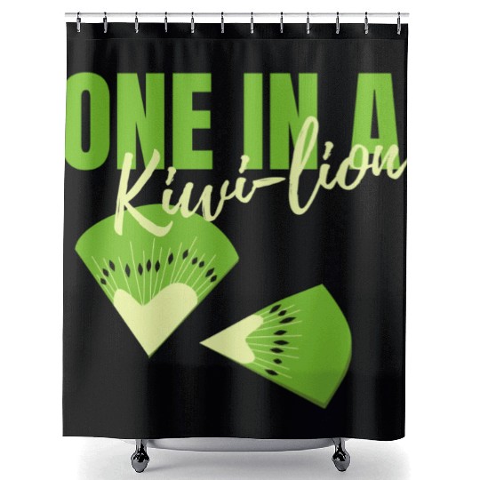 One In A Kiwi Lion Shower Curtains
