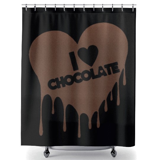 I Love Chocolate Candy Heart Lover Shower Curtains