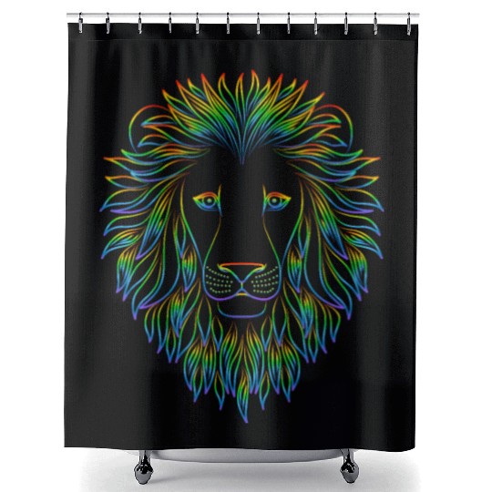 NEON LİON Shower Curtains
