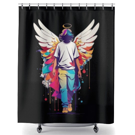 Angel with no face Shower Curtains