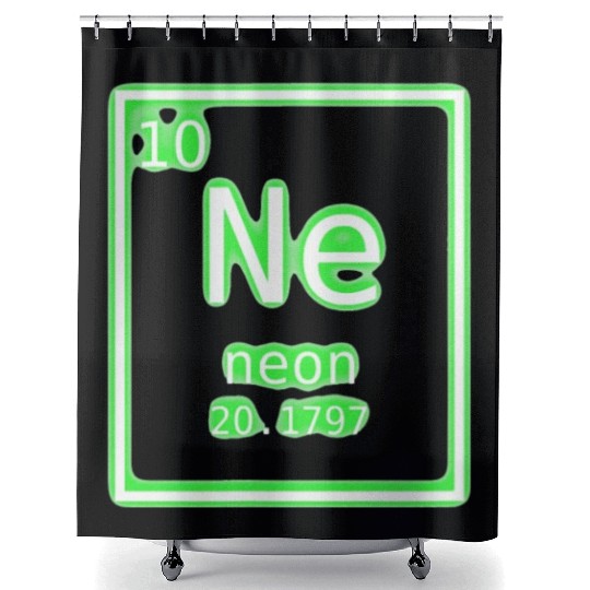 Neon Element Green Periodic Table Chemistry Nerd Shower Curtains