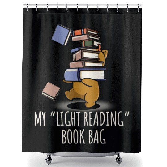 My Light Reading Book Funny Tote Bag Shower Curtains